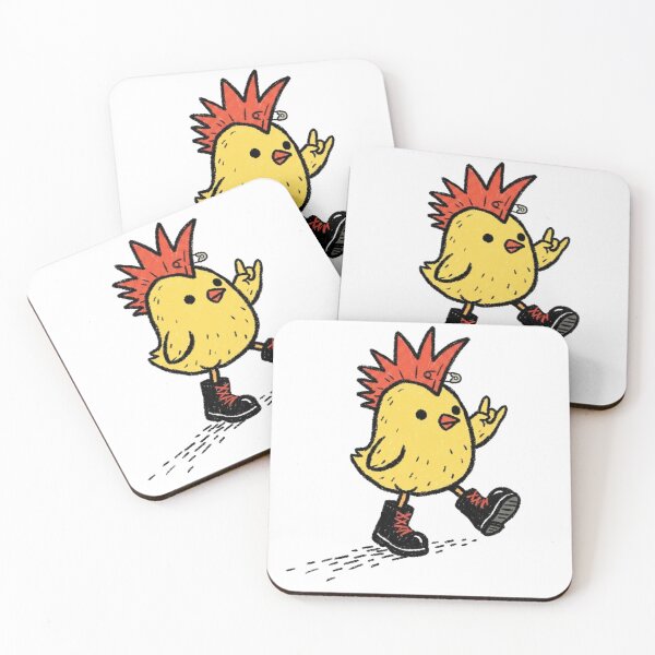 Item preview, Punk Chick – Cute Rebel Bird Illustration designed and sold by SoftPawsAtelier.