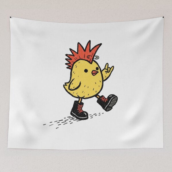 Item preview, Punk Chick – Cute Rebel Bird Illustration designed and sold by SoftPawsAtelier.