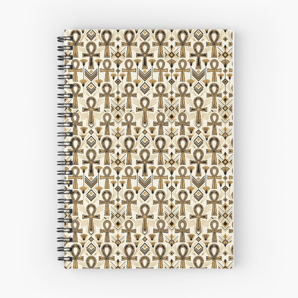 Item preview, Egyptian Ankh Art Deco Gold Black Seamless Pattern designed and sold by Inkworksbyshery.