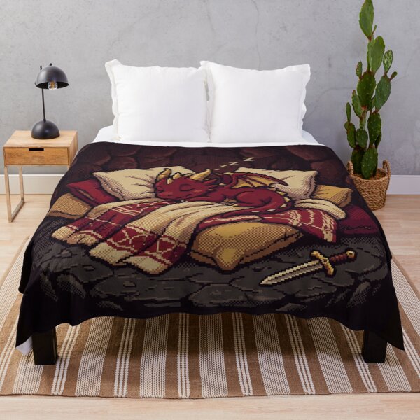 Item preview, Final Boss Nap Time - Sleepy Dragon 16-Bit Pixel Art designed and sold by Arobinoz.