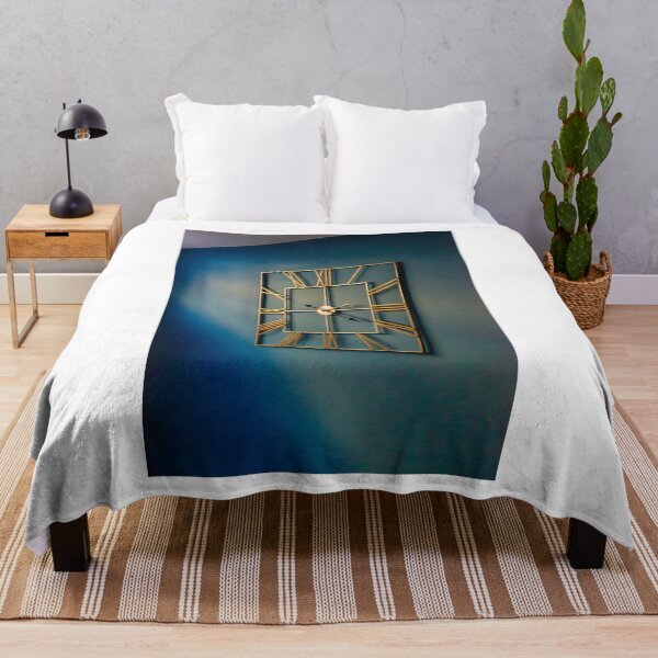 Item preview, Modern Gold Square Wall Clock With Roman Numerals On Teal Blue Interior Wall designed and sold by Nmallia.