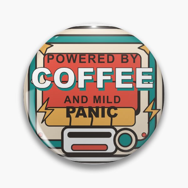 Item preview, Powered by Coffee and Mild Panic designed and sold by Bounced Studio.