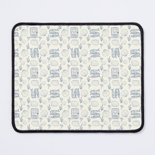 Item preview, Blue Line Sardines Coastal Tile Seamless Pattern designed and sold by Pop & Punch.