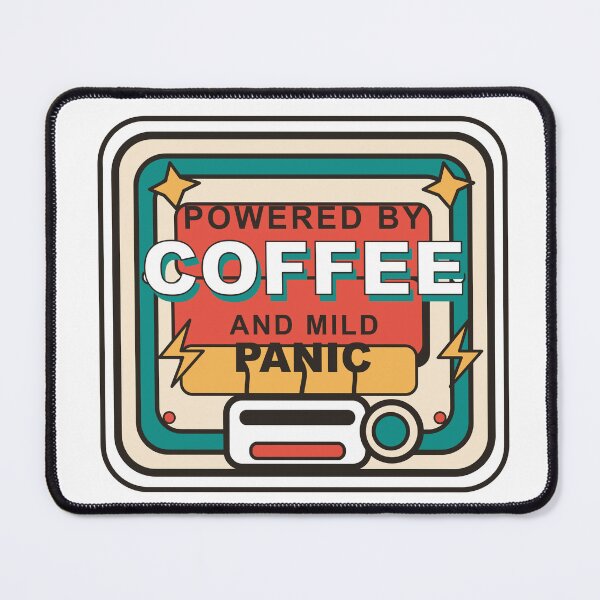 Item preview, Powered by Coffee and Mild Panic designed and sold by Bounced Studio.