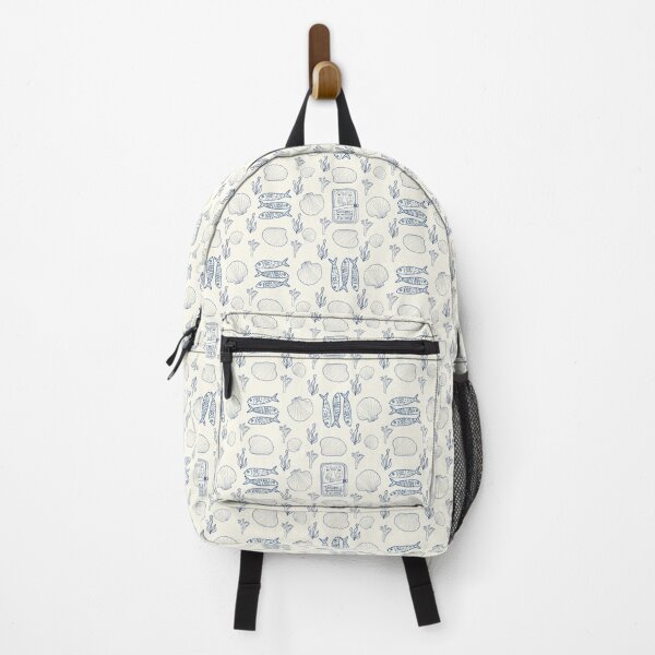 Item preview, Blue Line Sardines Coastal Tile Seamless Pattern designed and sold by Pop & Punch.
