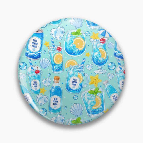 Item preview, Cute Blue Ocean Soda Seamless  designed and sold by KJackArtwork.