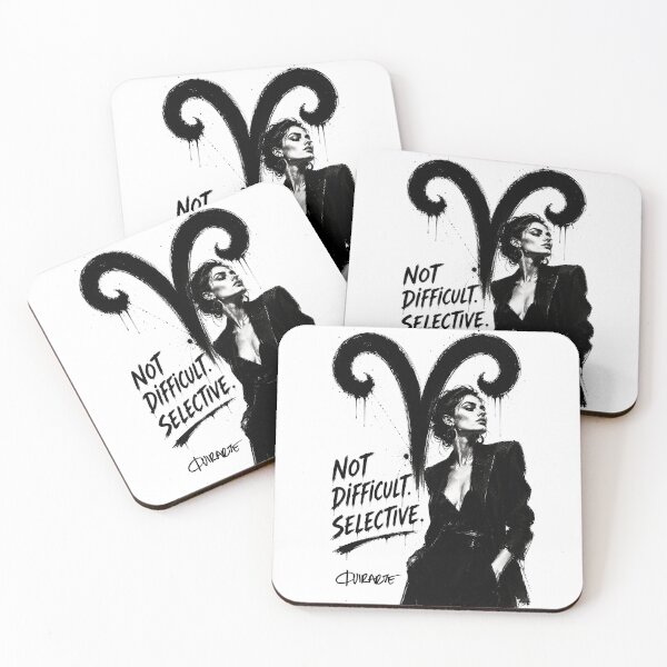 Item preview, Aries Zodiac Sign Not Difficult Selective Ink Fashion Art designed and sold by ferquirarte.