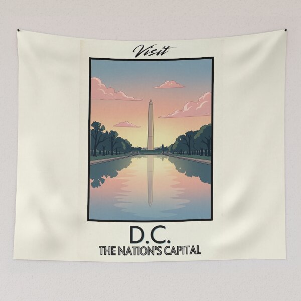 Item preview, Washington DC Scenic Vintage Style Travel Advert designed and sold by Dimensionality.