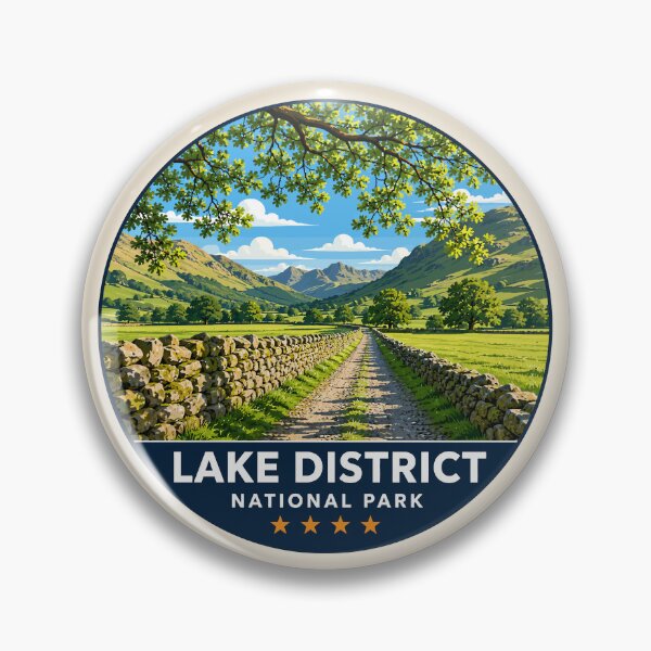 Item preview, Lake District National Park Vintage Mountain & Lake Landscape designed and sold by Gideon Emmerich.