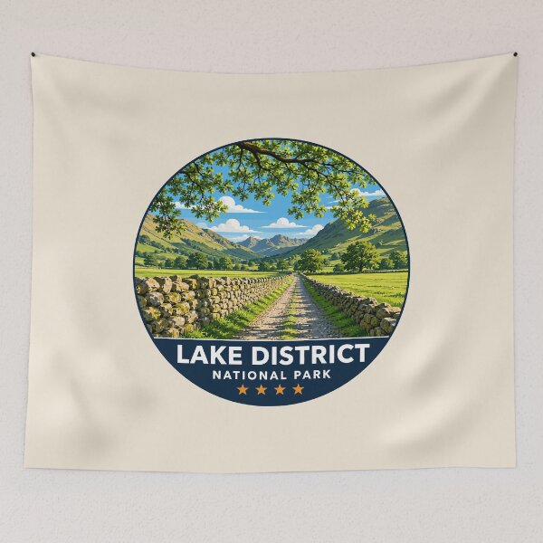 Item preview, Lake District National Park Vintage Mountain & Lake Landscape designed and sold by Gideon Emmerich.