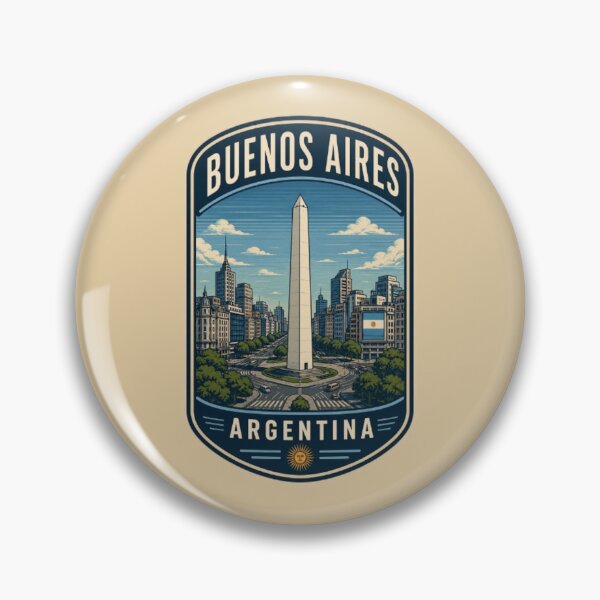 Item preview, Buenos Aires Argentina Vintage Travel Badge | Obelisk Skyline designed and sold by Travel Souvenirs 30.
