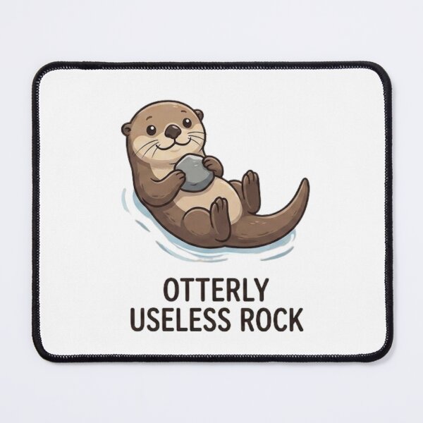 Item preview, Otterly Useless Rock Funny Otter designed and sold by GiggleInkTees.