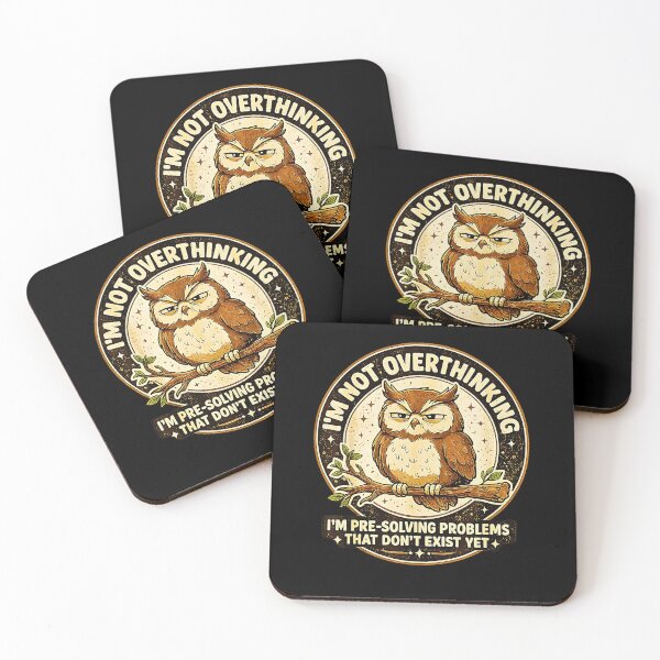 Item preview, I'm Not Overthinking I'm Pre Solving Problems Funny Grumpy Owl designed and sold by NinigFox.