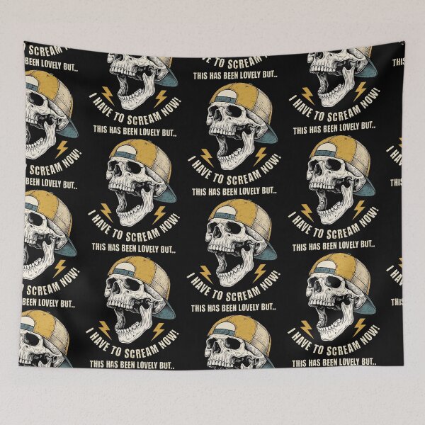 Item preview, This Has Been Lovely But I Have To Scream Now Skull Hat designed and sold by d247.