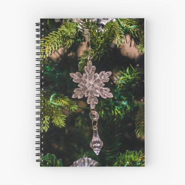 Item preview, Crystal Snowflake Ornament Hanging on Green Christmas Tree Branch With Sparkling Icicle Drop designed and sold by Nmallia.