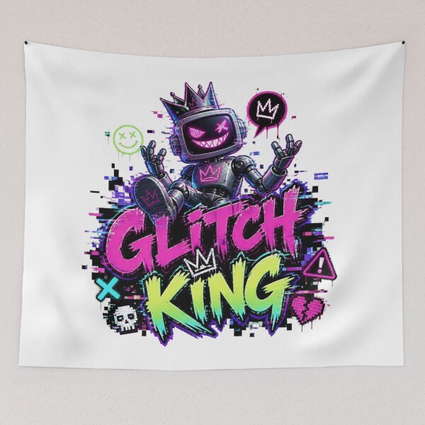 Item preview, GLITCH KING Graffiti Sticker PNG | Cyberpunk Gaming Sticker | RGB Gamer Aesthetic | Hacker Style Vinyl Decal | Laptop, PC & Console Gamer Gift designed and sold by Stylestickers55.