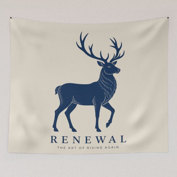 Item preview, Minimalist Standing Stag Renewal Line Art Wellness Logo Design designed and sold by Panom Suavichien.