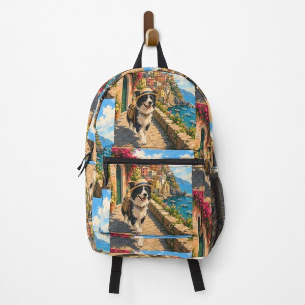 Item preview, Border Collie walking through Cinque Terre designed and sold by Nomad-Paws.