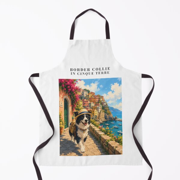 Item preview, Border Collie walking through Cinque Terre designed and sold by Nomad-Paws.