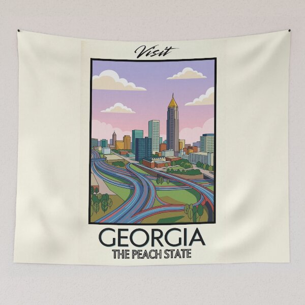 Item preview, Georgia Scenic Vintage Style Travel Advert designed and sold by Dimensionality.