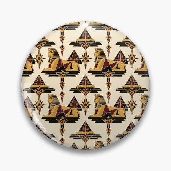 Item preview, Egyptian Sphinx Art Deco Gold Burgundy Seamless Pattern designed and sold by Inkworksbyshery.