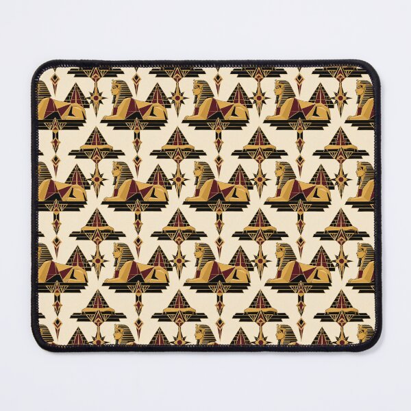 Item preview, Egyptian Sphinx Art Deco Gold Burgundy Seamless Pattern designed and sold by Inkworksbyshery.