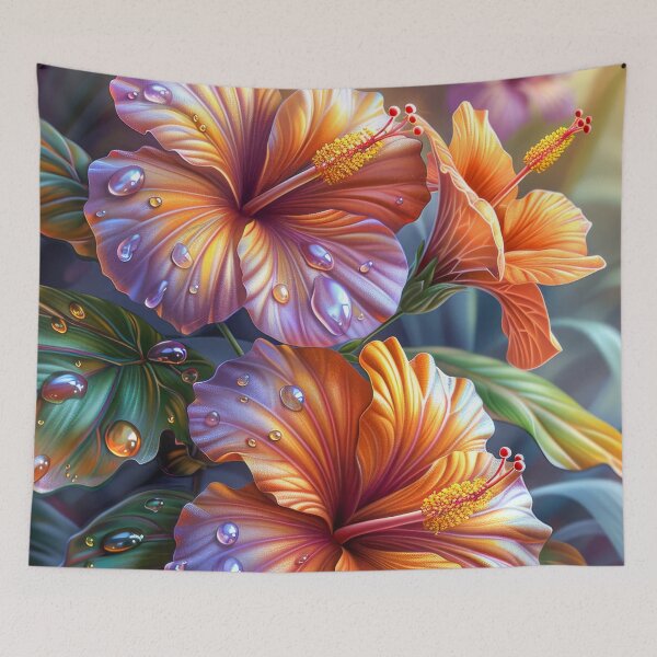 Item preview, Colorful Hibiscus Art – Tropical Flowers designed and sold by MargaretWiktor.