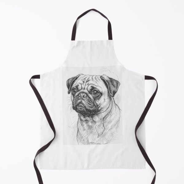 Item preview, Cute Pug Portrait | Detailed Dog Pencil Drawing Style | Pug Lover Art Print designed and sold by Leon Woods Pencil Art.