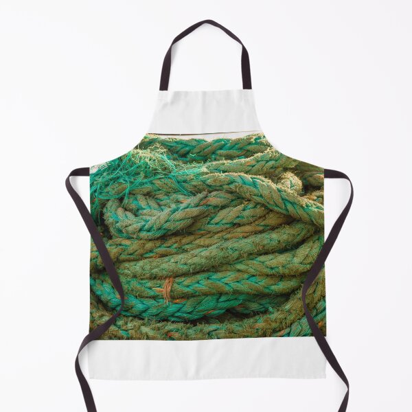 Item preview, Coiled Green Mooring Rope On Fishing Boat Deck With Frayed Fibers And Nautical Texture designed and sold by Nmallia.