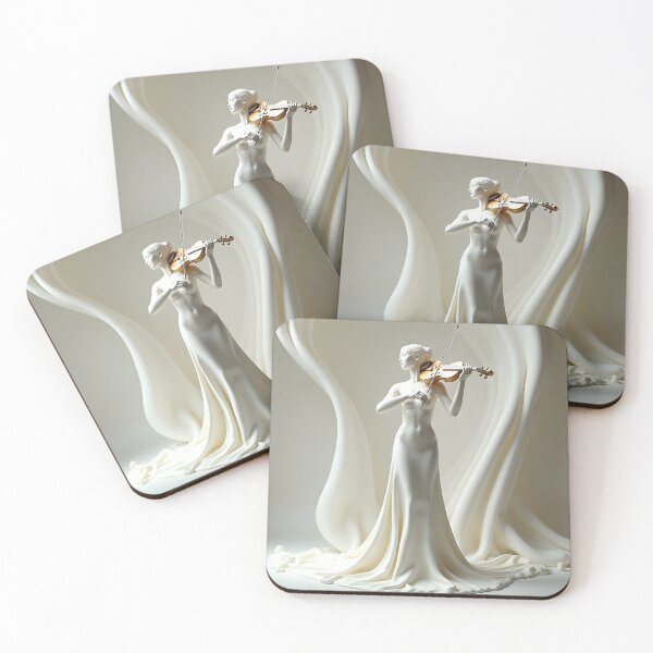 Item preview, The Cosmic Symphony of Milk Art: Ethereal Violinist Fluid Dynamics Canvas designed and sold by Creative-RE.