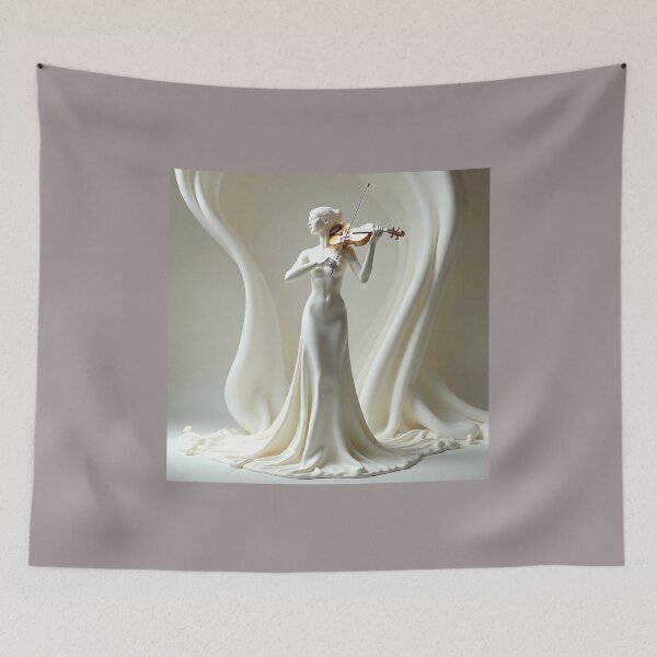 Item preview, The Cosmic Symphony of Milk Art: Ethereal Violinist Fluid Dynamics Canvas designed and sold by Creative-RE.