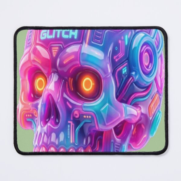 Item preview, Cyber Glitch Neon Skull | Futuristic Cyberpunk AI Robot Design designed and sold by Makenim.