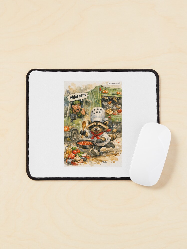 Thumbnail 1 of 5, Mouse Pad, Chef Racoo designed and sold by RobertAndMeeko.