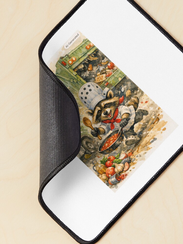 Thumbnail 2 of 5, Mouse Pad, Chef Racoo designed and sold by RobertAndMeeko.