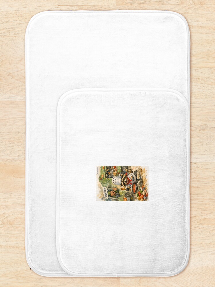 Thumbnail 5 of 6, Bath Mat, Chef Racoo designed and sold by RobertAndMeeko.