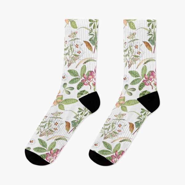 Item preview, Watercolor Botanical Pattern on White designed and sold by Flowersforbear.