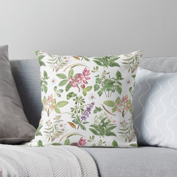 Item preview, Watercolor Botanical Pattern on White designed and sold by Flowersforbear.