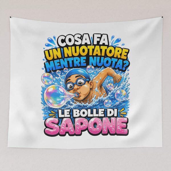 Item preview, Funny Swimmer – Soap Bubbles Cartoon Joke designed and sold by RipantinaFantasy .