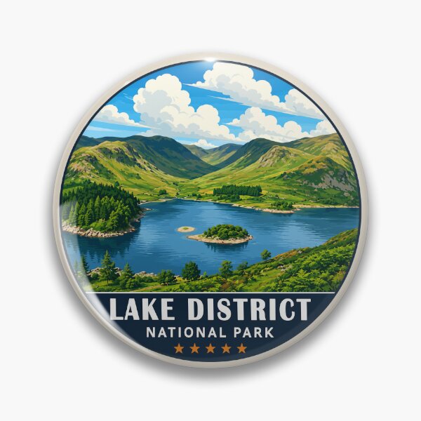 Item preview, Lake District National Park Vintage Mountain & Lake Landscape designed and sold by Gideon Emmerich.