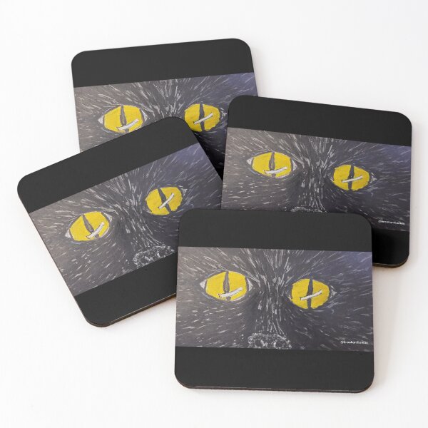 Item preview, Black Cat with Yellow Eyes doodle designed and sold by DancingCreek.