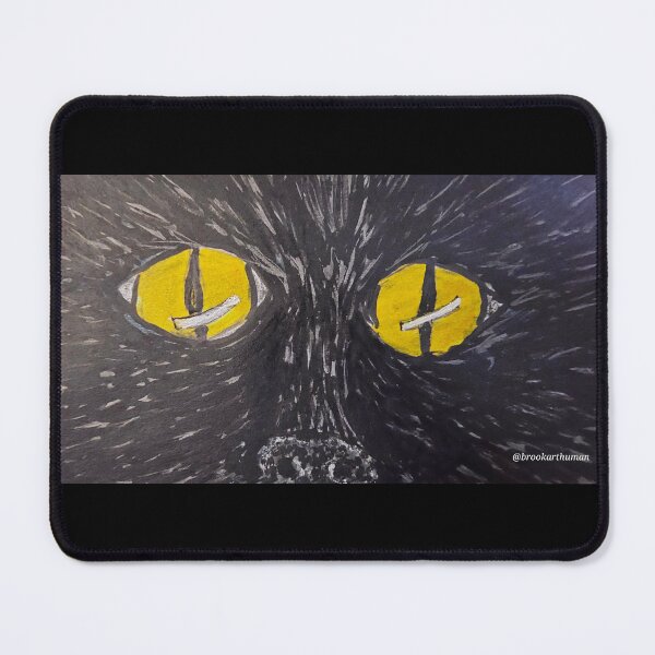Item preview, Black Cat with Yellow Eyes doodle designed and sold by DancingCreek.