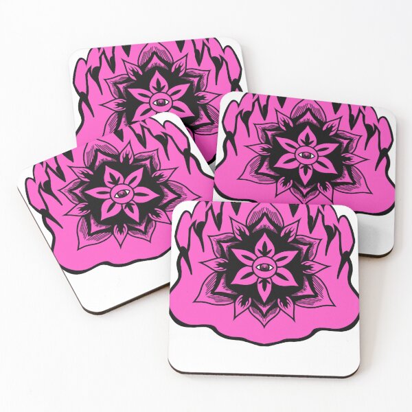 Item preview, two eyes united with pink flowers designed and sold by karlandosmani.