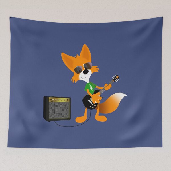 Item preview, Fox is trying out his new guitar. designed and sold by grafandgo.