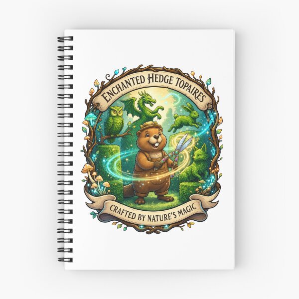 Item preview, Enchanted Hedge Topiaries | Magical Beaver Gardener | Fantasy Garden Art | Cottagecore Topiary | Whimsical Woodland Illustration | Nature Magic designed and sold by MrDev.