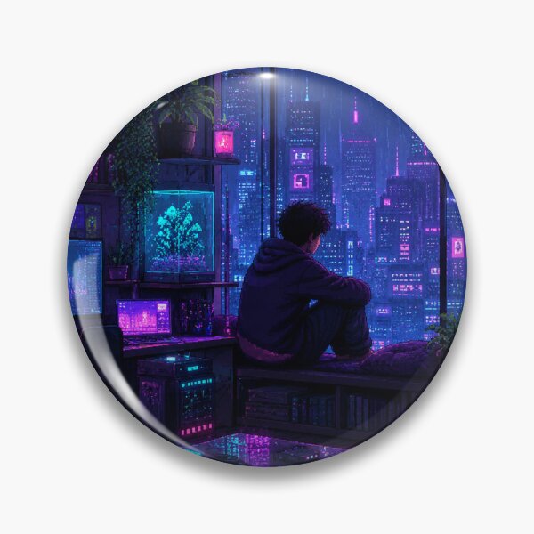 Item preview, Cyberpunk Apartment Rainy Night Pixel Art designed and sold by Pixel_lab.