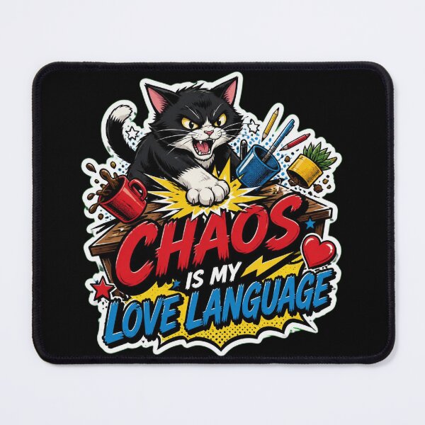 Item preview, Chaos Is My Love Language Funny Cat Design designed and sold by Cat Meme Fund.
