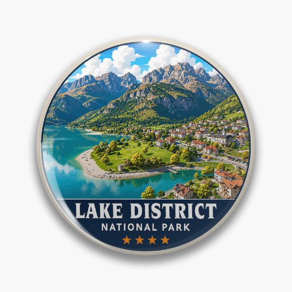Item preview, Lake District National Park Vintage Mountain & Lake Landscape designed and sold by Gideon Emmerich.