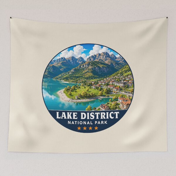 Item preview, Lake District National Park Vintage Mountain & Lake Landscape designed and sold by Gideon Emmerich.