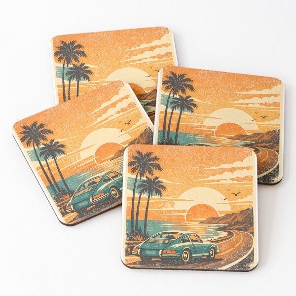 Item preview, Vintage Porsche Sunset Roadtrip Retro Car Shirt | Classic Coastal Highway 70s Aesthetic Travel Design designed and sold by LuxeBuzz.