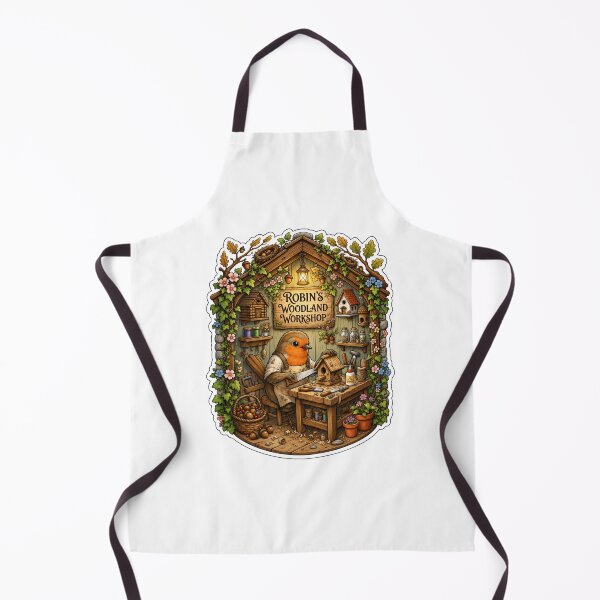 Item preview, Robin's Woodland Workshop | Birdhouse Builder | Whimsical Robin Carpenter | Cottagecore Woodworking | Enchanted Forest Craft | Woodland Artisan designed and sold by MrDev.